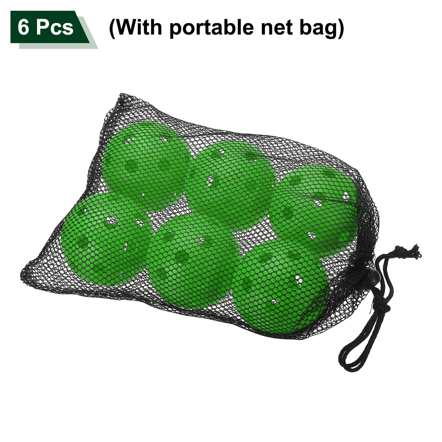 PATIKIL Outdoor Pickleball Balls, 6 Pack, Grass Green, 26 Holes, 72mm (2.8inch) Diameter, 23g (0.81 oz), Suitable for Amateurs, Indoor/Outdoor Use