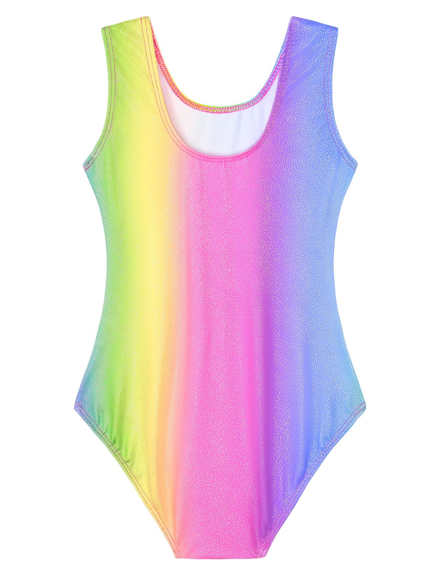 Domusgo Gymnastics Leotards for Girls 4t 5t Colorful Stripes Sparkly One Piece Tumbling Outfits
