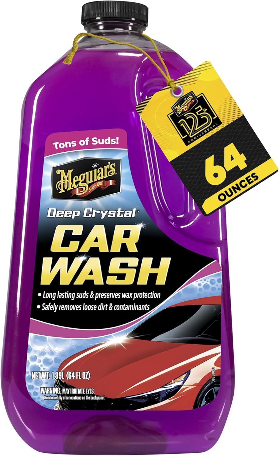 Meguiar's Deep Crystal Car Wash - pH Balanced Shampoo for Glossy Finish & Wax Protection | 64 Oz