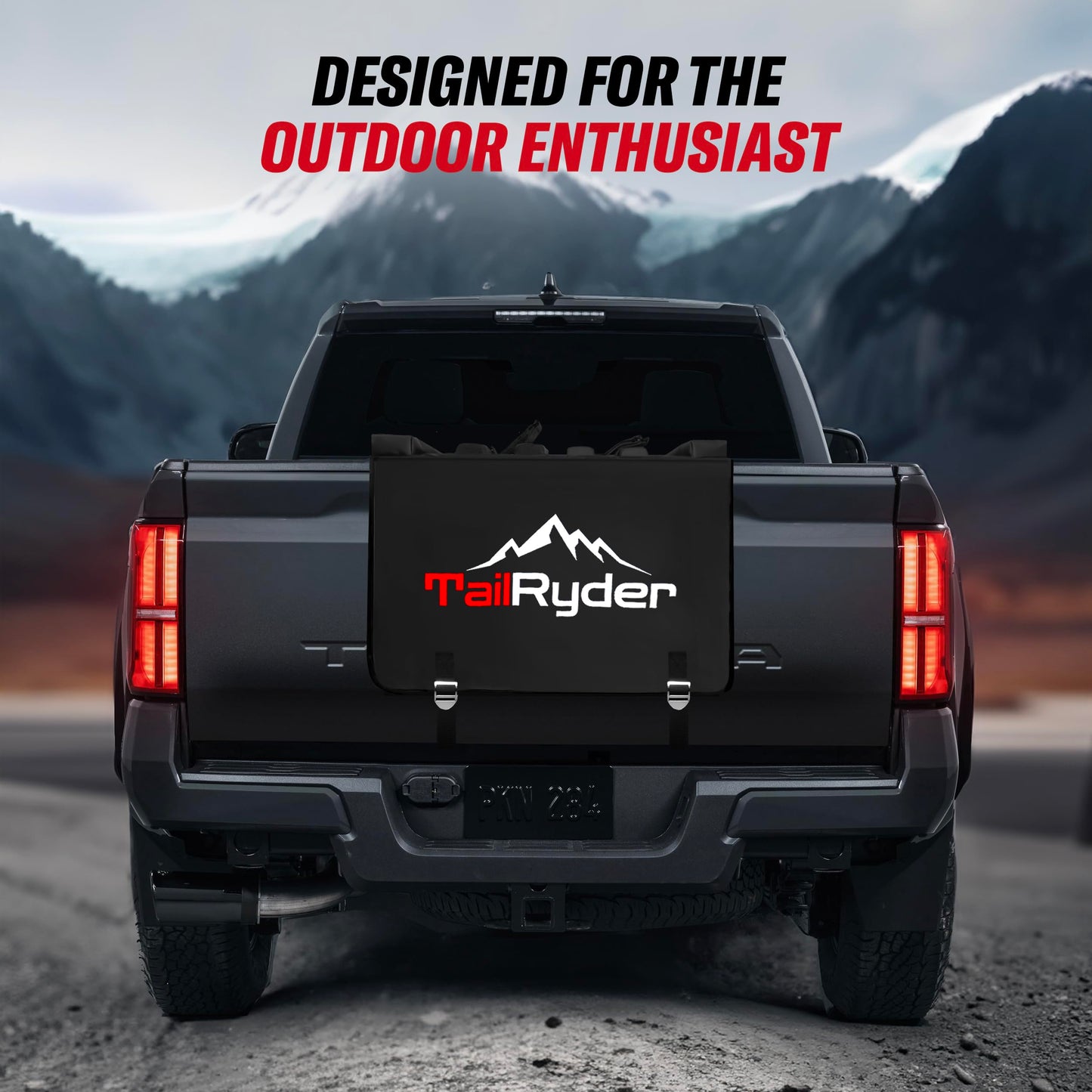 Truck Bike Tailgate Pad for 2 Bikes Bed Rack Holder Featuring Reversed Straps and Premium Metal Buckles for Enhanced Durability (2 Bike pad)