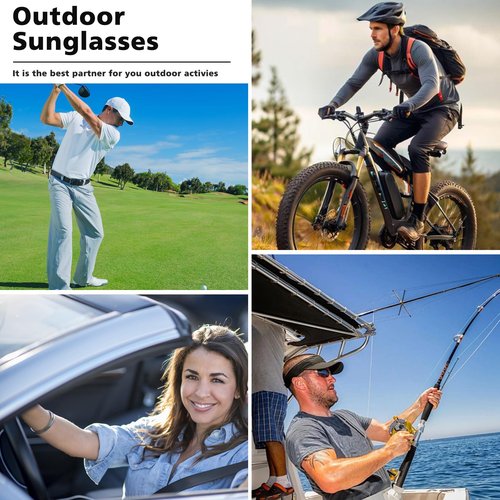 GGBuy Cycling Glasses Sunglasses UV400 Polarized Sports Sunglasses Wrap around Impact Resistance Ideal for Cycling Running Outdoor for Man and Women
