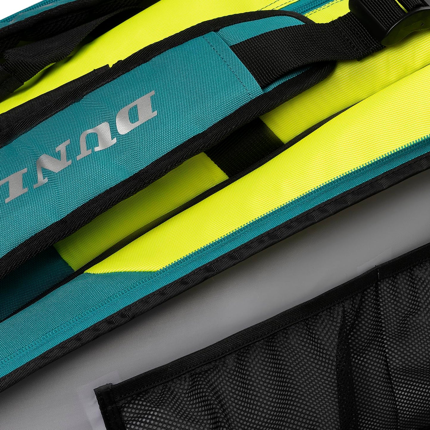Dunlop Sports SX Performance Tennis Bag, Black/Yellow/Teal - 12-Racket