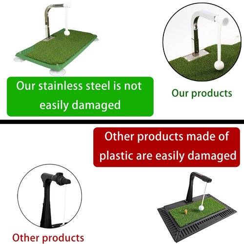 Golf Swing Trainer - Golf Training Equipment with 5 Height Adjustments - Iron and Club Practice Simulator in Home & Indoor - Portable Golf Swing Practice Mat, True Impact