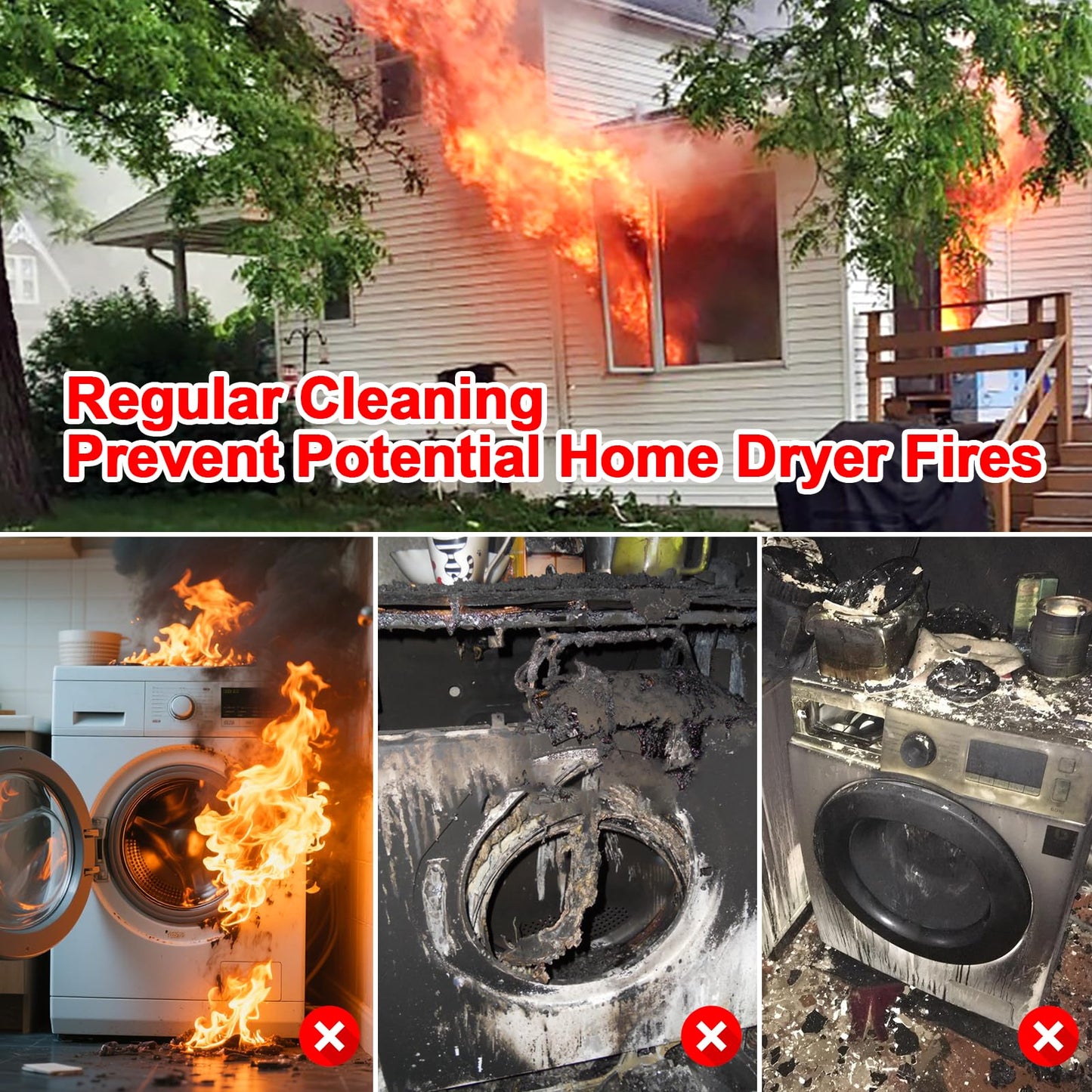 XANGNIER 5 Pack Dryer Vent Cleaner Kit,Flexible Dryer Lint Brush Vent Cleaner,Dryer Lint Trap Cleaning Tool,Laundry Room Essentials Lint Remover Accessories,Household Cleaning Tools