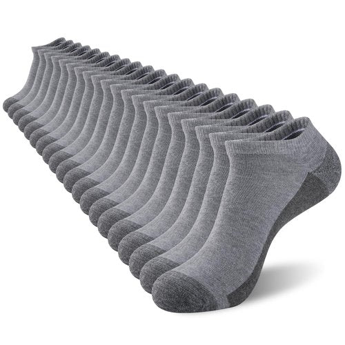 COOVAN Men Athletic Ankle Socks 12 pack Low Cut Short Cushion Casual Sock（12 pairs）