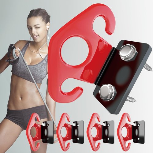 Wuno Shop 4 PCS Resistance Band Wall Anchors, Exercise Band Wall Anchor, Gym Wall Hooks for Resistance Bands, Workout Wall Mount Anchor for Physical Therapy and Small Space Home