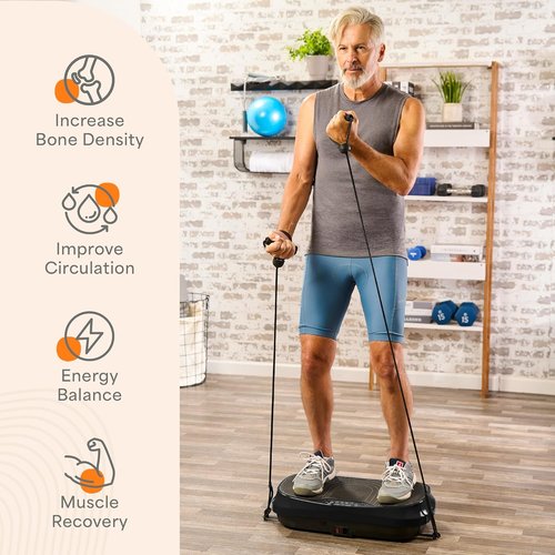 Lifepro Waver Mini Vibration Plate - Compact Exercise Machine with Remote & Bands | 99 Speed Levels for Muscle Toning & Lymphatic Drainage