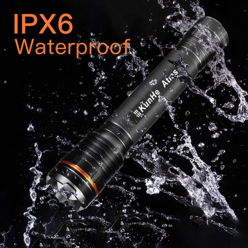 KunHe Heavy Duty 3D Cell LED Flashlights Large Aluminum Zoomable High Lumens-1000 LM Battery Powered Police Flashlight- Big Flashlight for Home Emergency Power Outages Camping Car