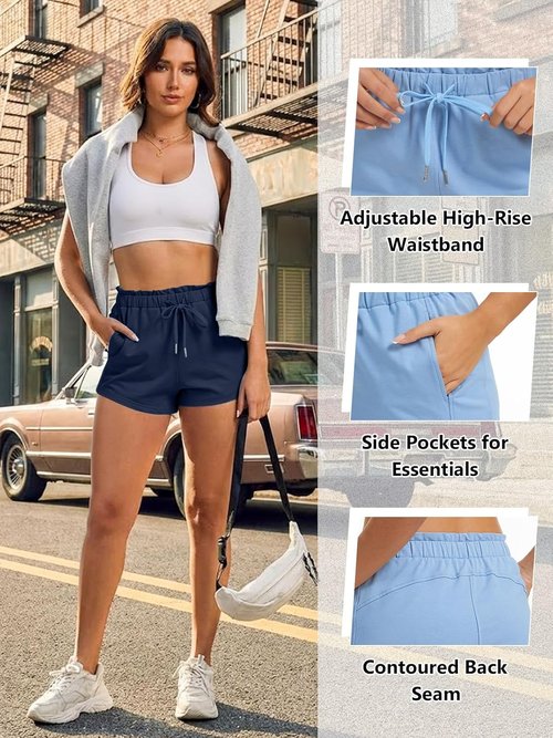 Feiersi Women's Lounge Shorts - Soft Athletic Casual Sweat Shorts with Pockets | Summer Comfort