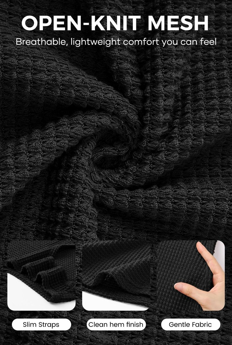 VOGSTART Men's Hollow Out Tanktop Fashion Vest Hollowout Tanktops Sleeveles Knitted Tops Black M