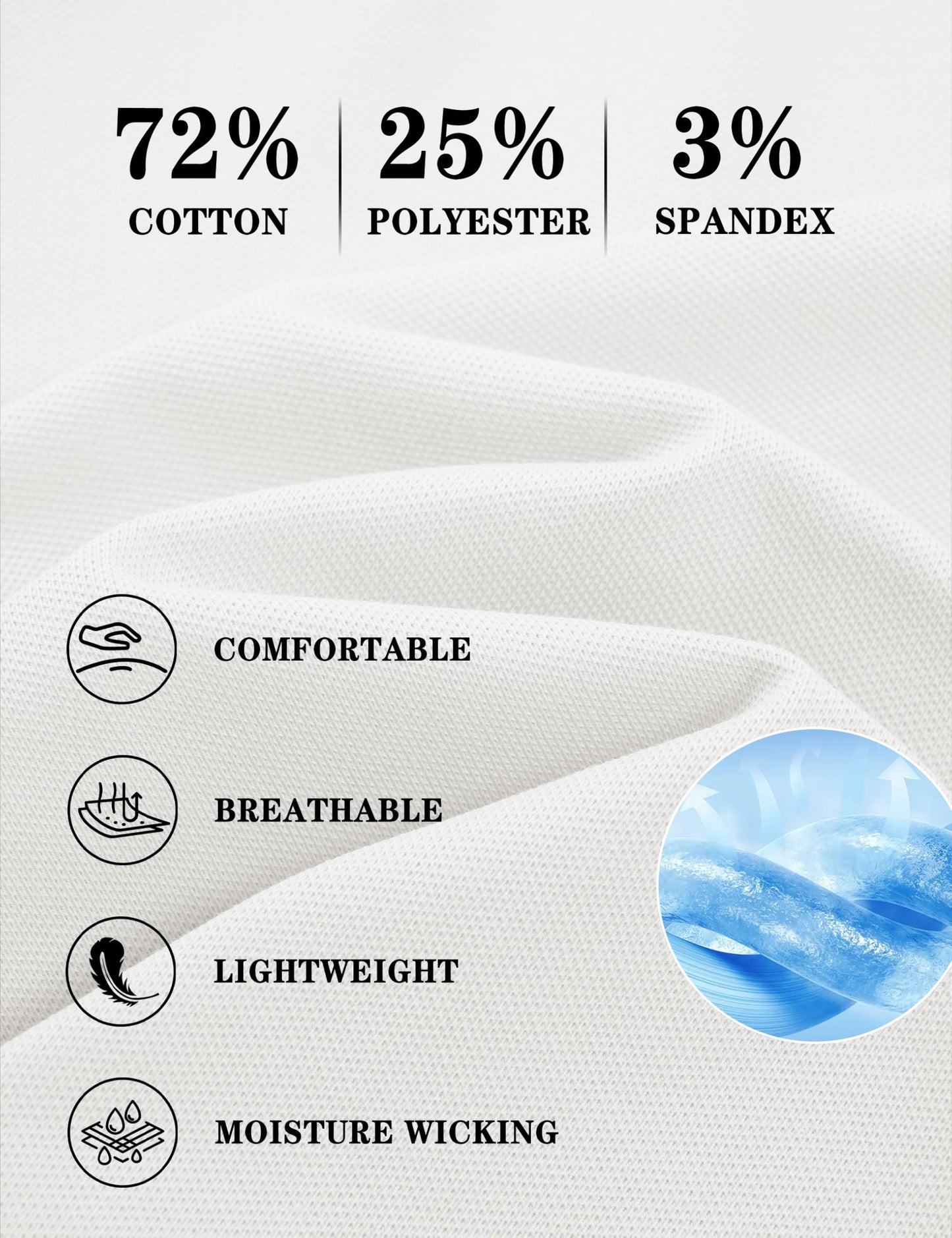 MAGNIVIT Polo Shirts for Men Short Sleeve Cotton Golf T-Shirt Fitted Pique Collared Shirt for Work Business Casual White L