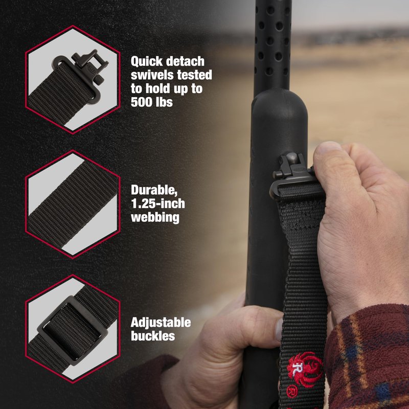 Allen Company Ruger 10/22 Rifle Sling with Swivels (up to 500 lbs) 22" to 40" Adjustable Fit - 2 Point Gun Sling - 1.25" Webbing - Includes Mounting Hardware - Rifle Accessories, Shooting Accessories