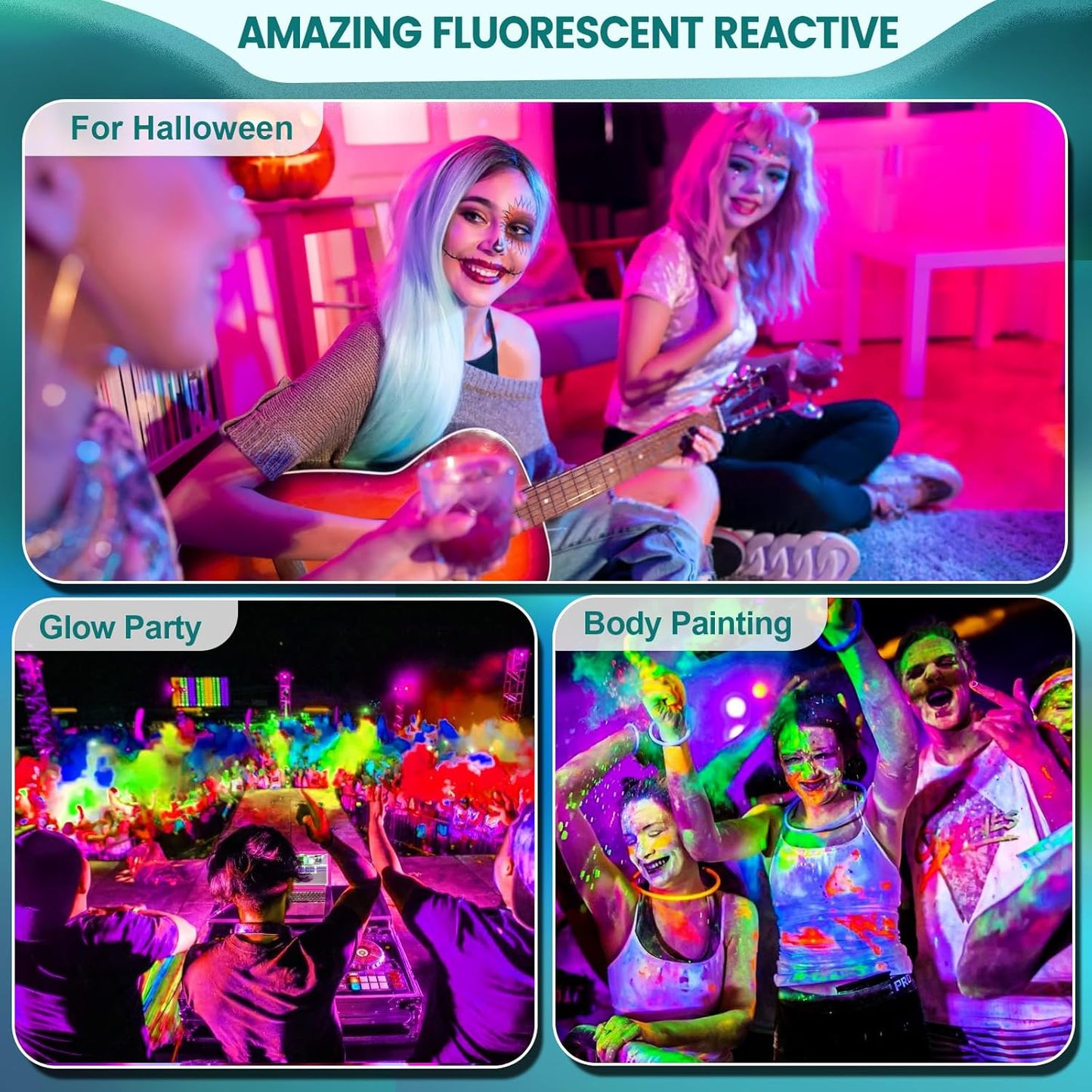 20W Waterproof Black Light Spotlight - UV Blacklight for Glow Parties & Halloween (2 Pack)