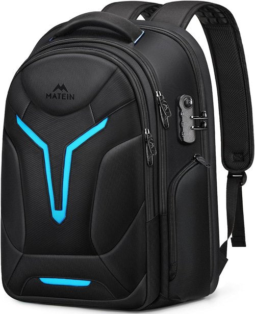 MATEIN 18-Inch Gaming Backpack - Waterproof Travel Bag with Padded Laptop Compartment & Rain Cover
