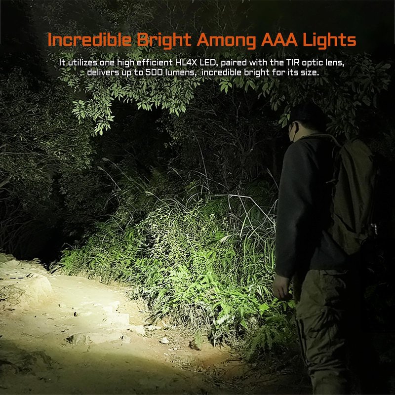 ACEBEAM PT20 2 AAA EDC Flashlight Rechargeable, 500 High Lumens Pen Flashlight with Clip, Compact Pocket MINI LED Flash Light, Super Bright Small Pen Light for Camping, Home, Work(Aluminum Material)