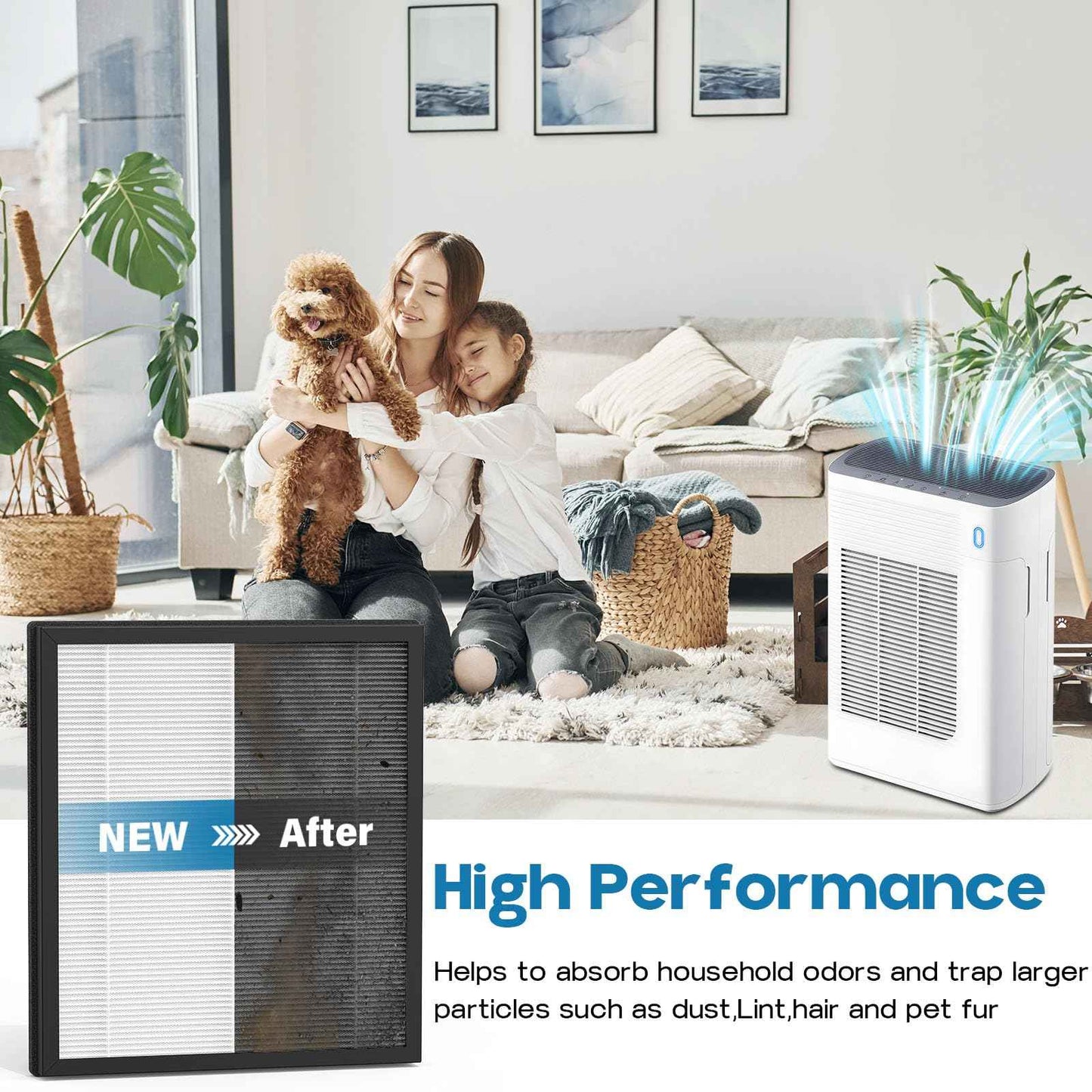 GoKBNY 2-Pack T356 Replacement Filter Compatible with Trucozie T356 Purifier, High Efficiency Filtration Systems