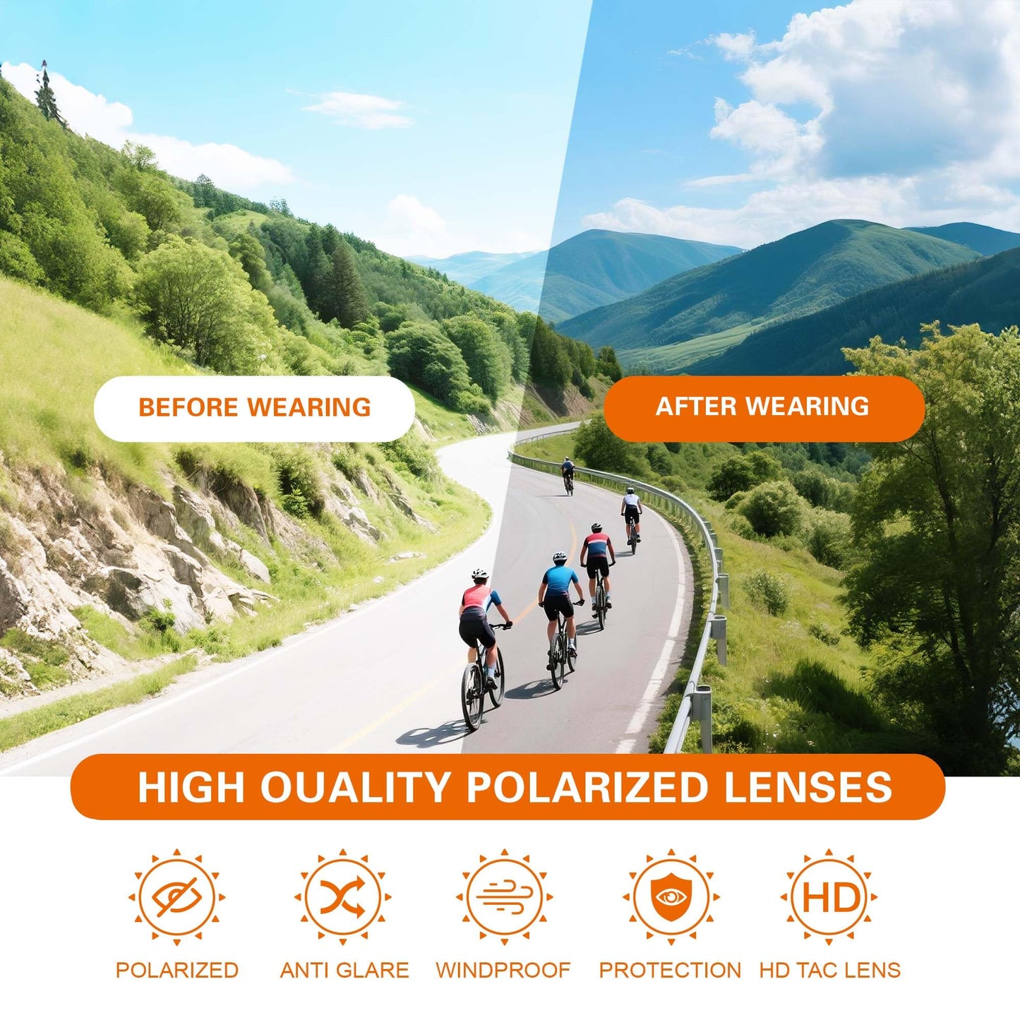 suoso Polarized Sports Sunglasses for Men: Women UV Protection youth Cycling Running Baseball Sun Glasses Softball Goggles - Green