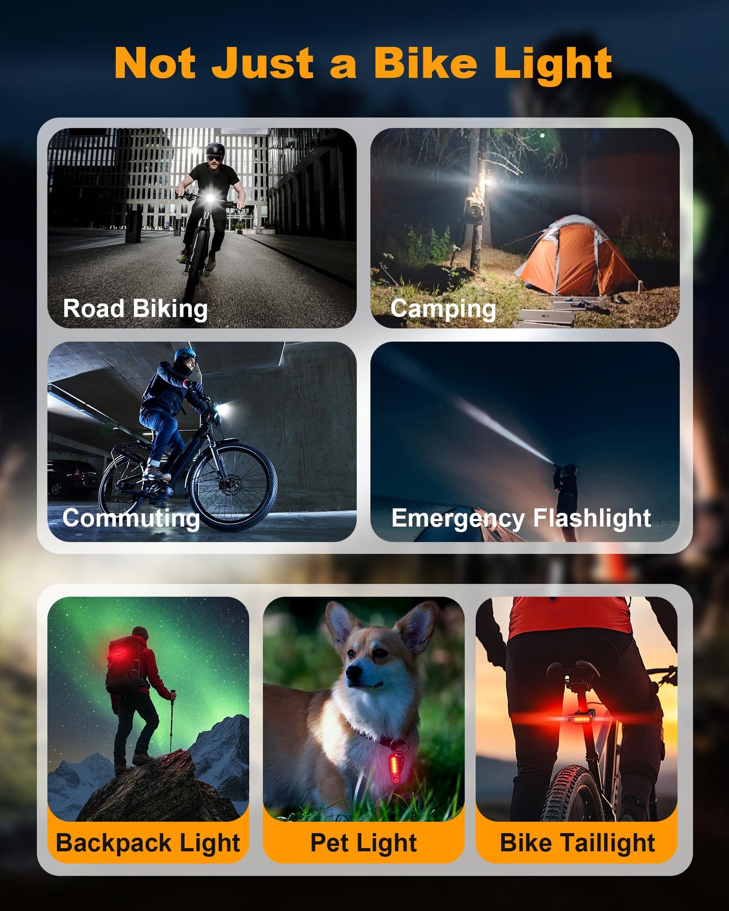 Bike Lights for Night Riding, USB Rechargeable Mountain Bicycle Headlight