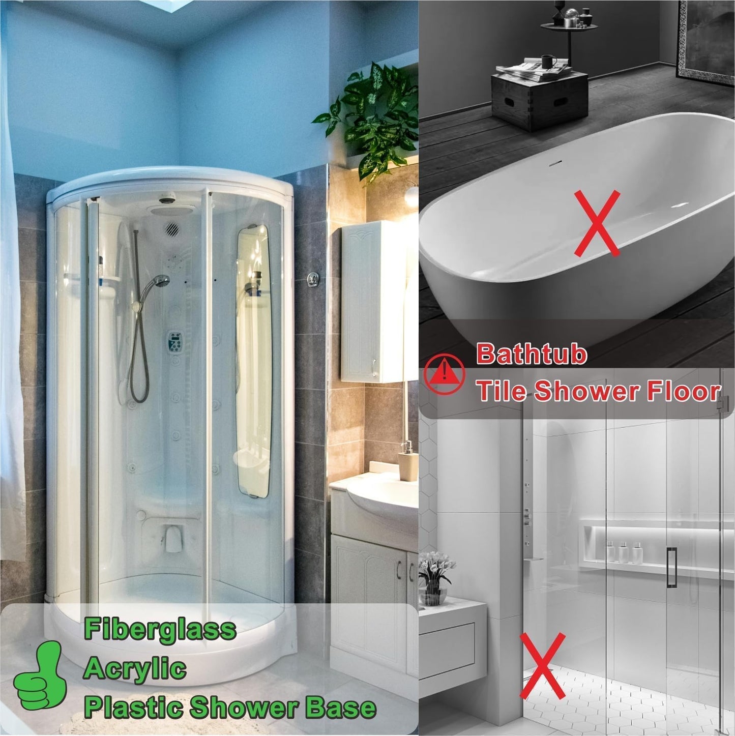 Brushed No Caulk Shower Drain, Welsan PVC Compression Shower Floor Drain with 4-1/4" Stainless Steel Round Grid Strainer Cover, Brushed Nickel