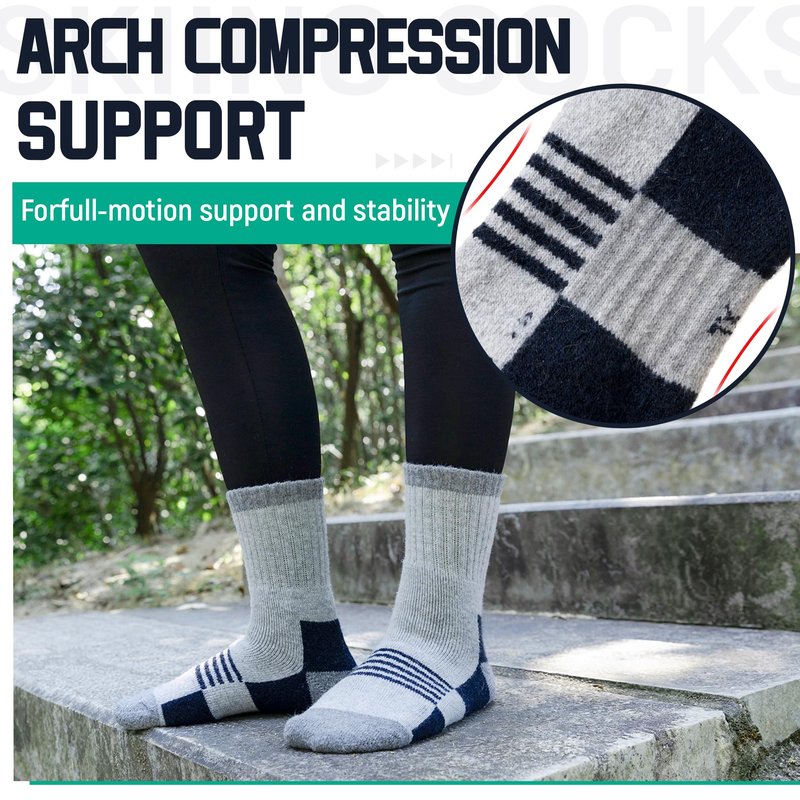 DoSmart Kids Hiking Walking Socks, Boys Girls Toddlers Merino Wool Warm Socks,Wicking Cushion Crew Socks(Mix Color B,4-8 Years)