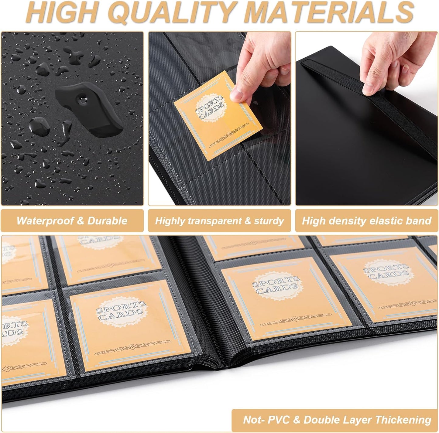 Skiennix Card Binder - 9 Pocket Storage Album for Yu-Gi-Oh, MTG & TCG Cards | Durable Black Design