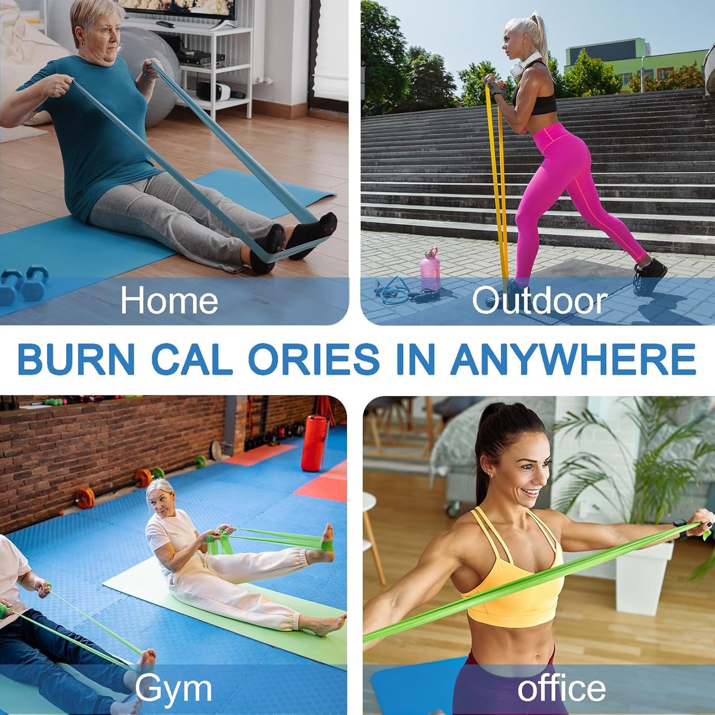 Skiennix Professional Resistance Bands - Set of 10 for Strength Training & Flexibility