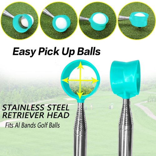Golf Ball Retriever Telescopic for Water,9Ft/12Ft Stainless Steel Professional Golf Ball Retriever,Men's and Women's Golf Accessories Gifts (12Ft)