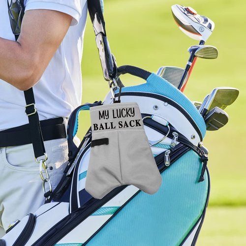 BLUPARK Funny Golf Ball Pouch My Lucky Ball Sack Golf Ball Storage Bag for Uncle Dad Grandpa (My Lucky Ball Sack)