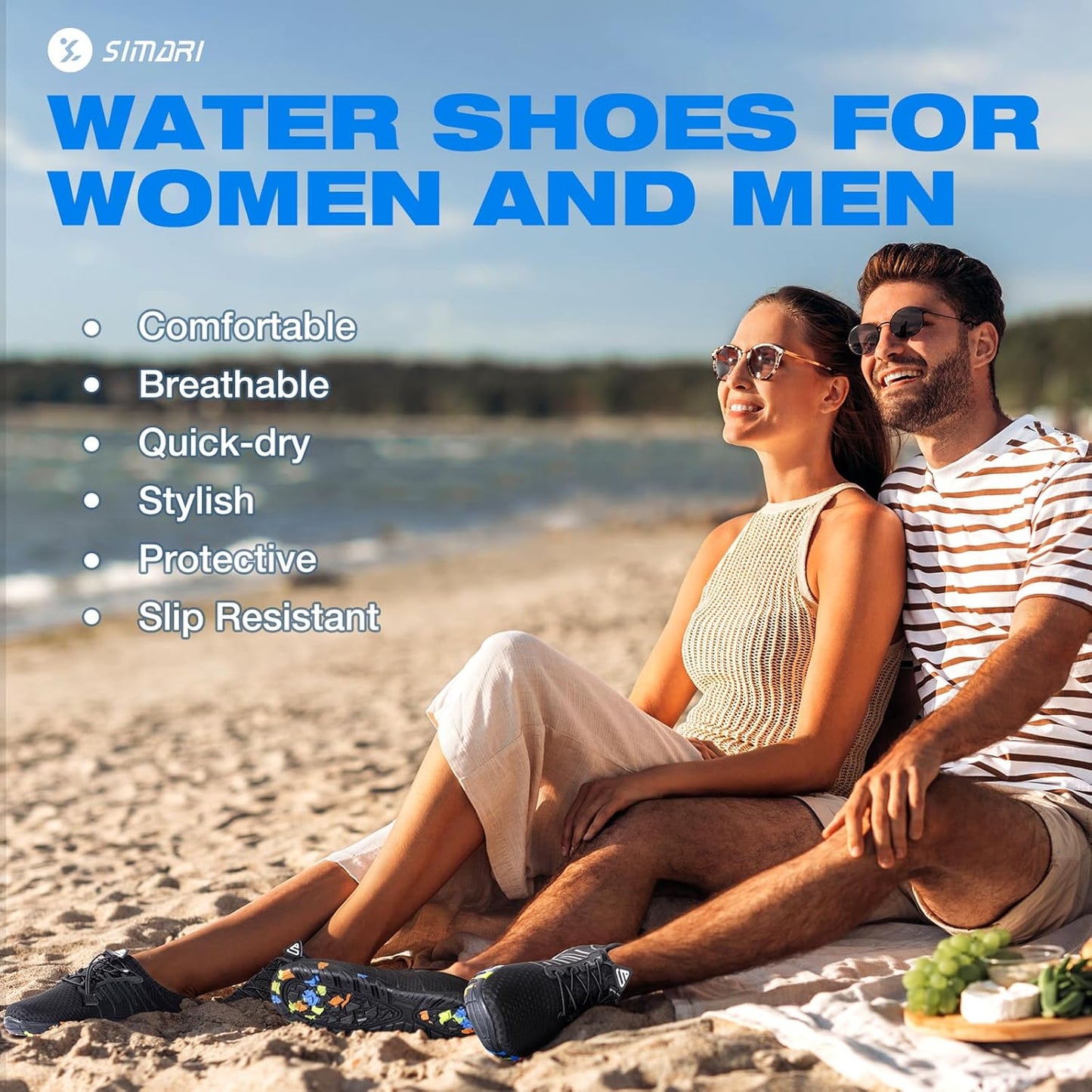 SIMARI Water Shoes - Lightweight Quick-Dry Aqua Socks for Surfing, Swimming & Beach Sports | Non-Slip Design