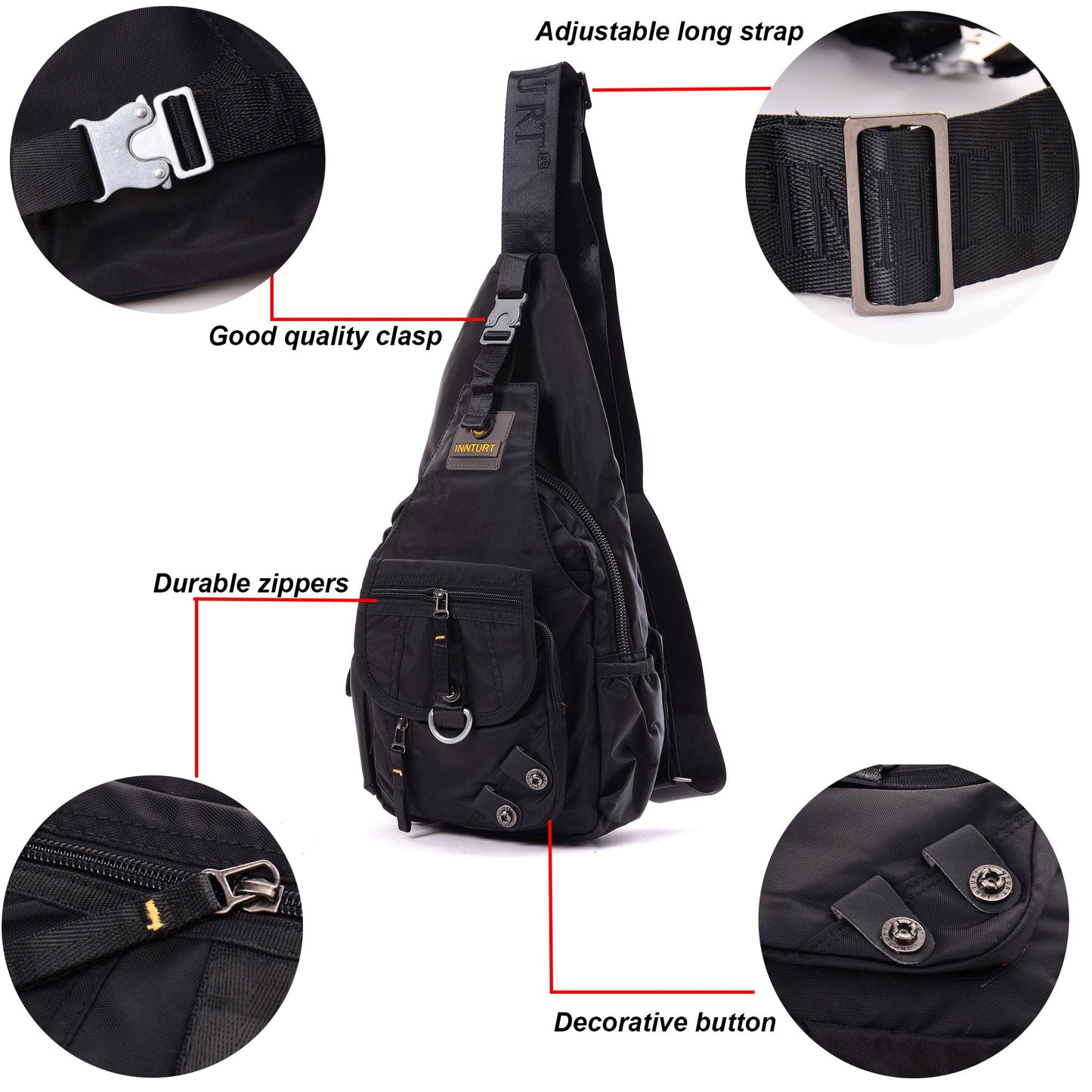 LAMMOK Sling Backpack Sling Bag Crossbody Daypack Chest Shoulder Pack for Men Women