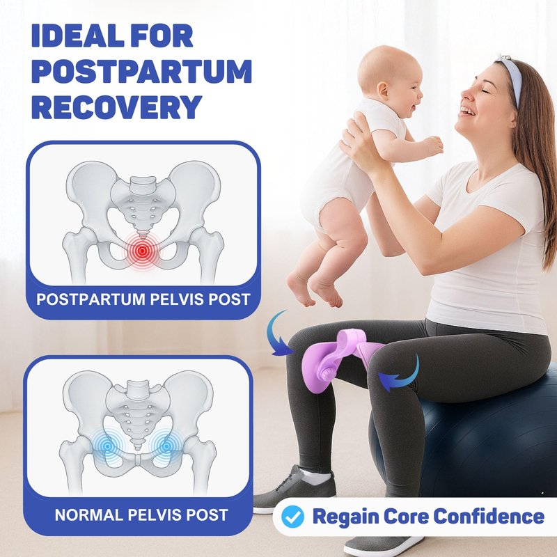 Thigh Master for Women – 29 LB Resistance Inner Thigh Exerciser with Figure 8 Band & Leg Band – 3-in-1 Thigh Trainer Set for Home Workouts, Leg Toning, Postpartum Recovery & Core Strength Training