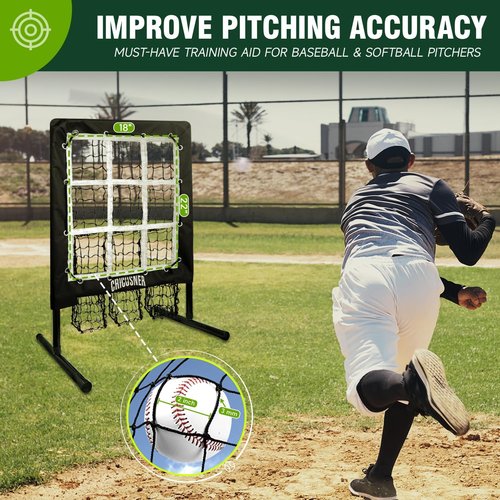 Heavy-Duty 9 Hole Pitching Net by [Brand Name] - Adjustable Training Equipment for Baseball & Softball Practice