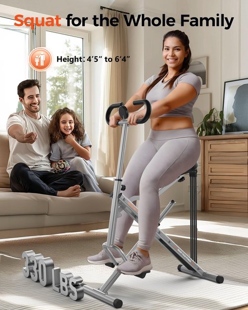Sportsroyals Squat Machine for Home, Deep Squat Trainer for Women with Resistance Bands, Glutes & Abs Workout, 350lbs Capacity, Foldable