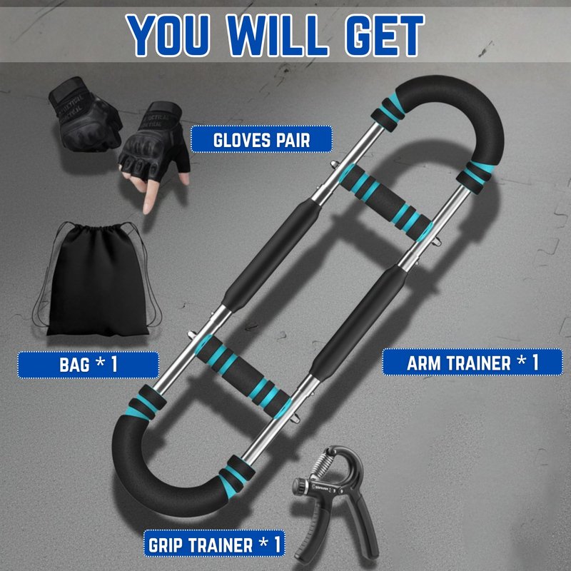 Zentro Cart Twister Arm Trainer for Men & Women(40- 130 lb), 3 Adjustable Arm and Chest Trainer, Chest Exercise Workout | Home Gym Calisthenics Equipment for Full Body.