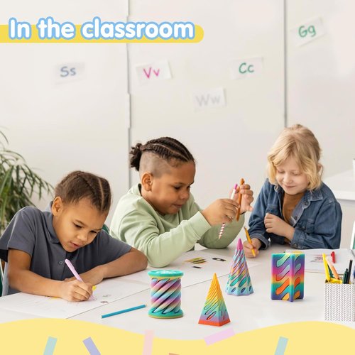 JOYIN 4 Pack Fidget Toys - Pastel Color 3D Printed Spiral Cone for Stress Relief | Perfect Gifts for Kids & Adults