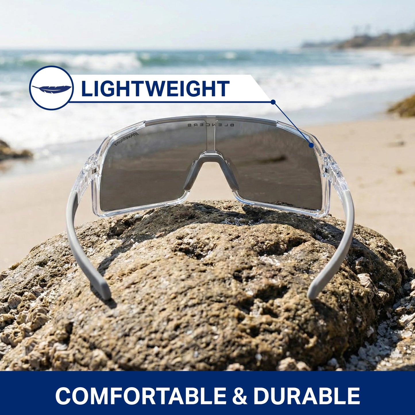 Blenders Eyewear Exposé – Polarized Sunglasses – Lightweight High-Performance Frame, Adjustable Nose Pads – 100% UV Protection – For Men & Women – Wave Dover