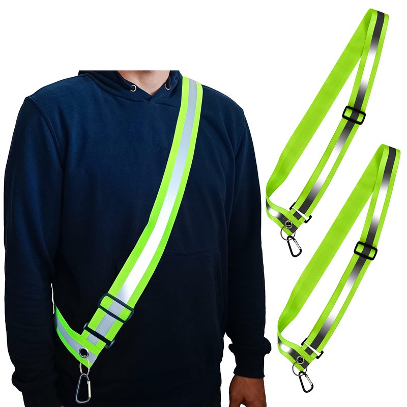 HiVisible Reflective Sash for Walking at Night Adjustable Safety Sash for Men Women Kids Reflective Belt Sash for Running Walking Biking (2 Sashes)