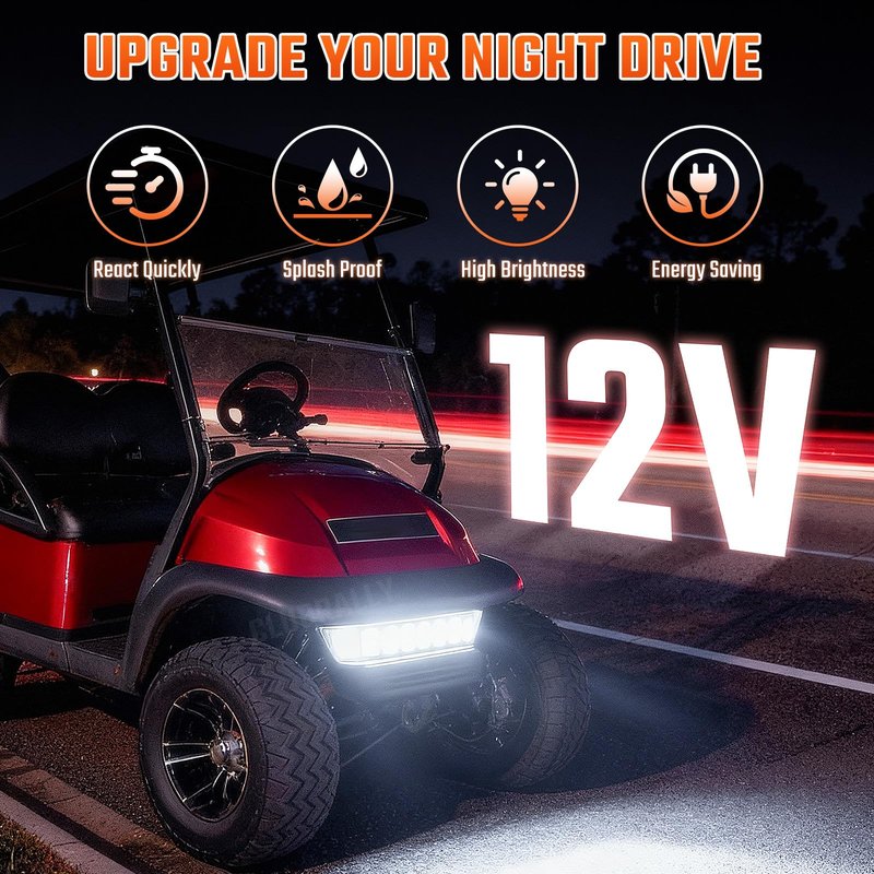 CLUBRALLY Club Car Precedent LED Headlight Bar,Replacement or Upgrade for 2004-Up 12V Electric Golf Carts,OEM #102524801