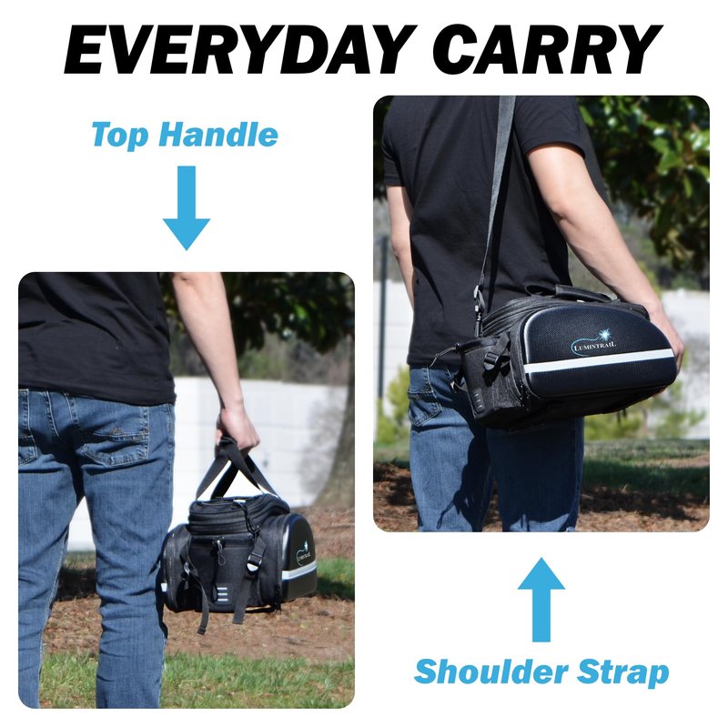 Lumintrail Bike Rear Rack Trunk Bag 34L - Expandable Pannier Bags for Bicycles - Waterproof Rain Cover Included