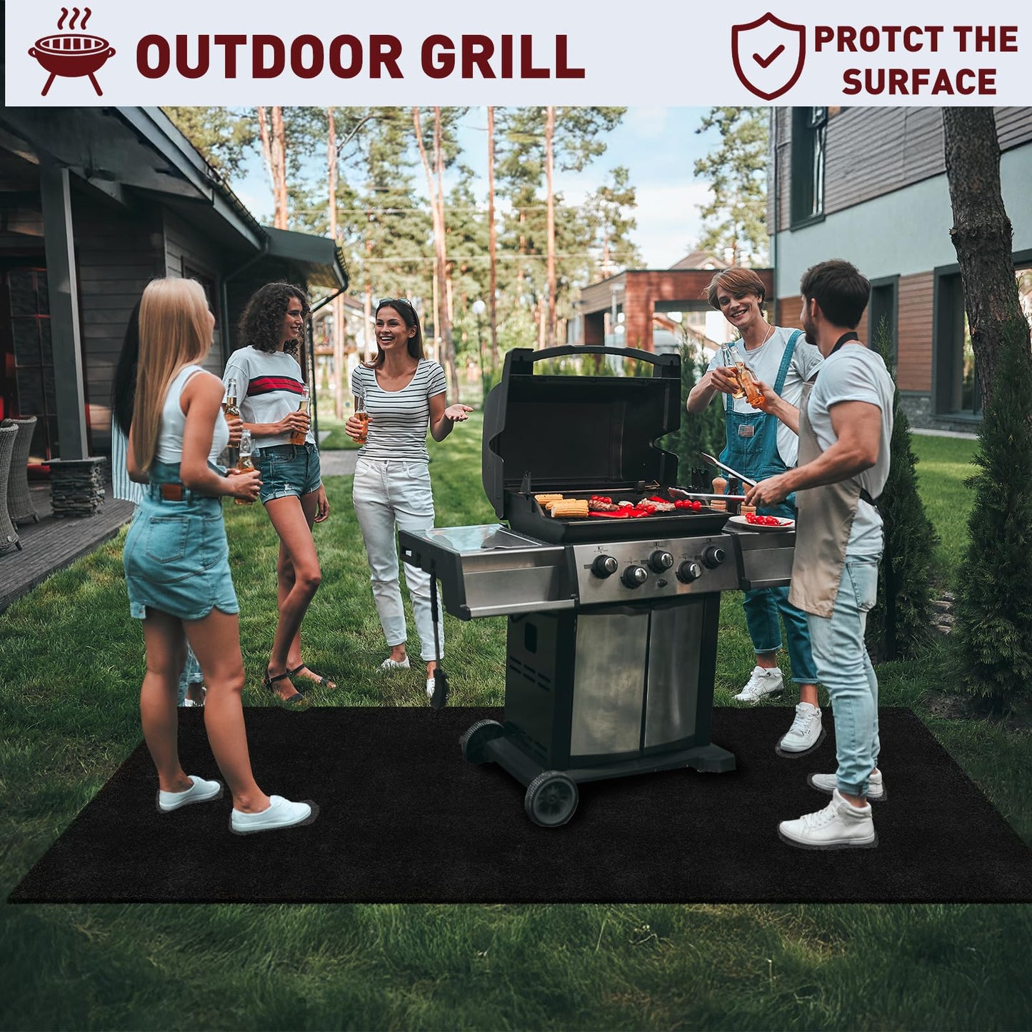 2 Pack 20" X 20" Fireproof Welding Blanket & Pad, 5mm Thickened Heat Resistant Carbon Felt Cloth, Flame Retardant Fabric for Stove Wick, Heat Shield Mat for Soldering, Firepit