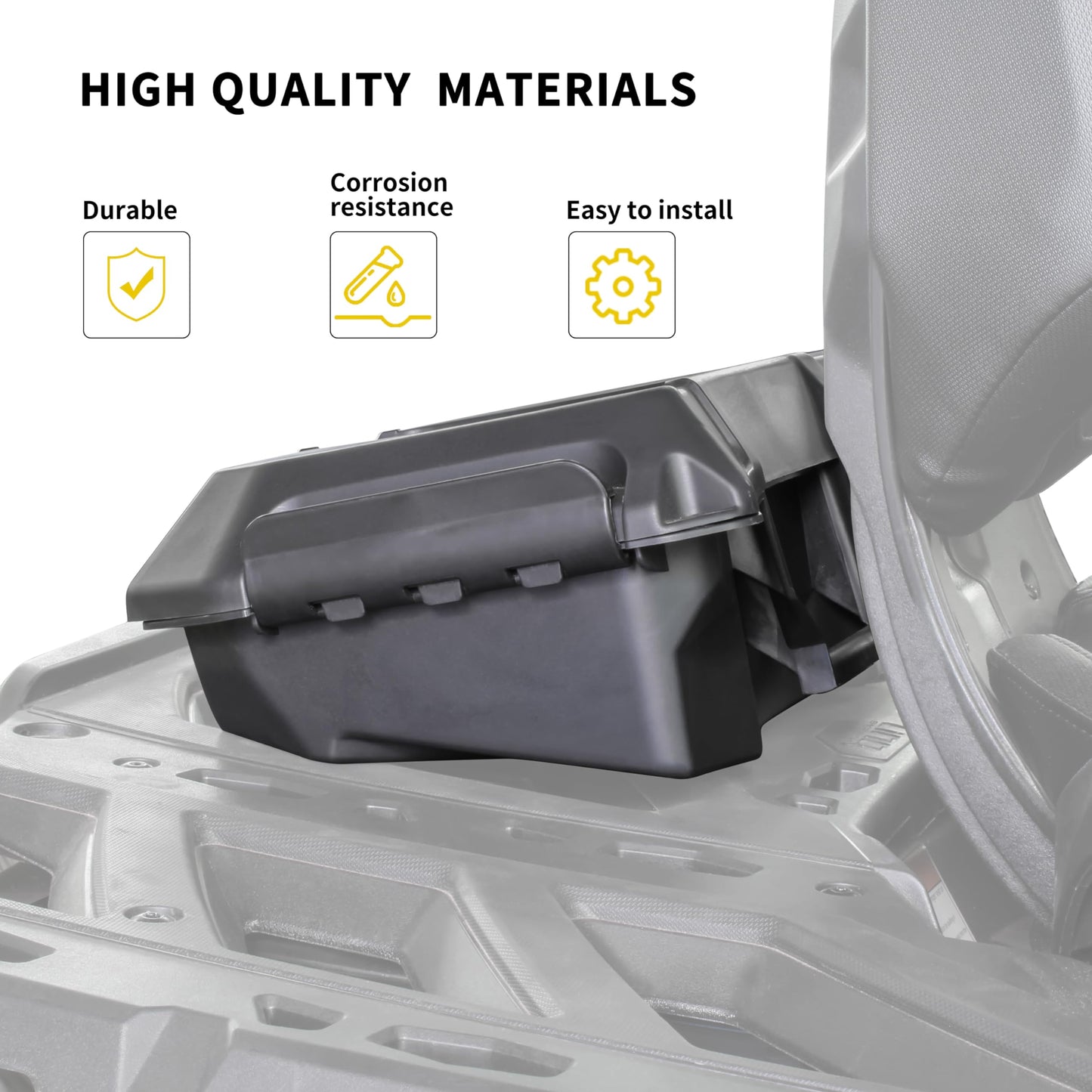 SAUTVS Storage Cargo Box for Can Am Outlander, 2 GAL Front Rear Bin Back Seat Rack Box for Can-Am Outlander L MAX 6X6 Accessories (Replace# 708200408), Quick Installation