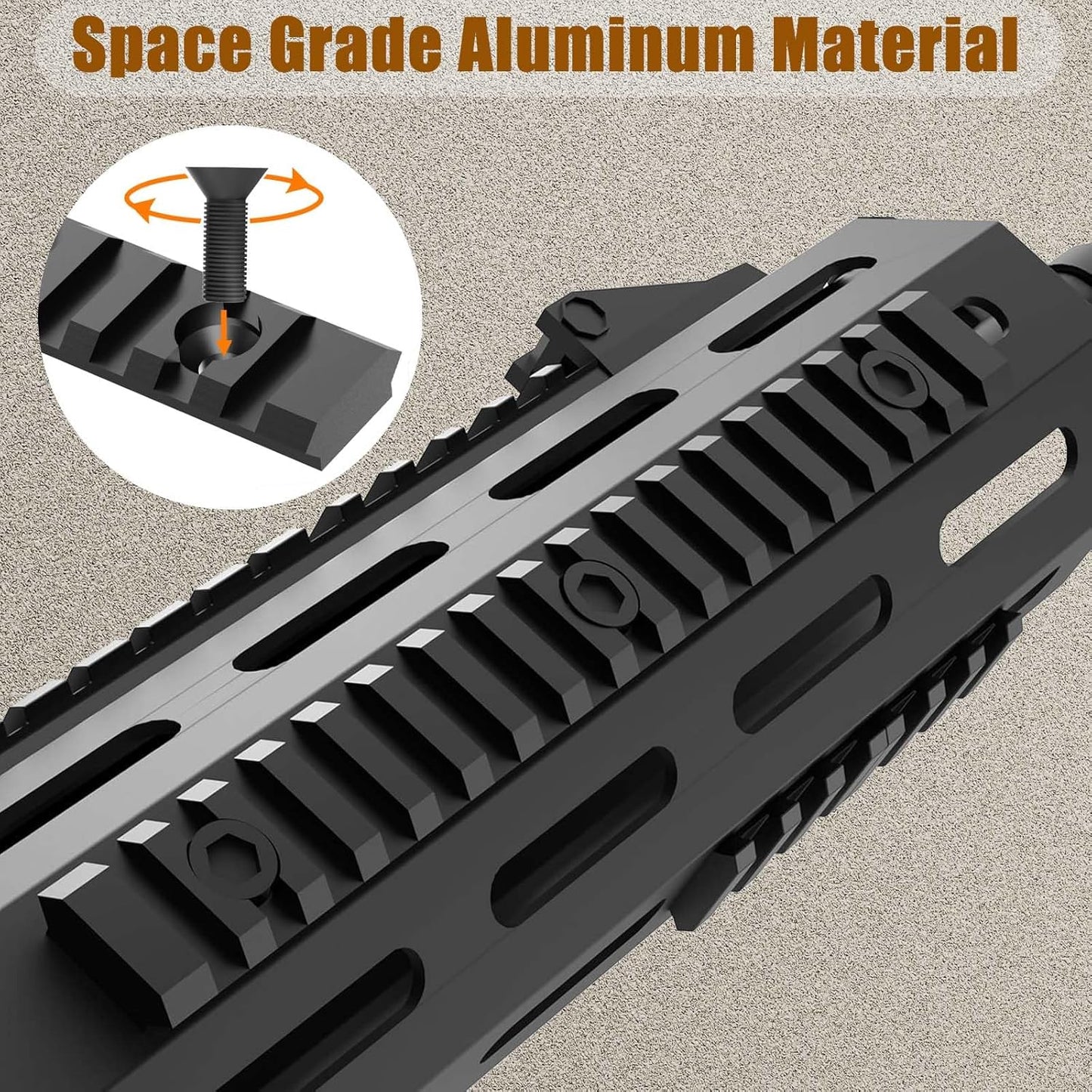Skiennix Aluminum Picatinny Rail Accessories - Sturdy 7/10/14 Inch Mlok Guide Rail with T-Nuts & Screws