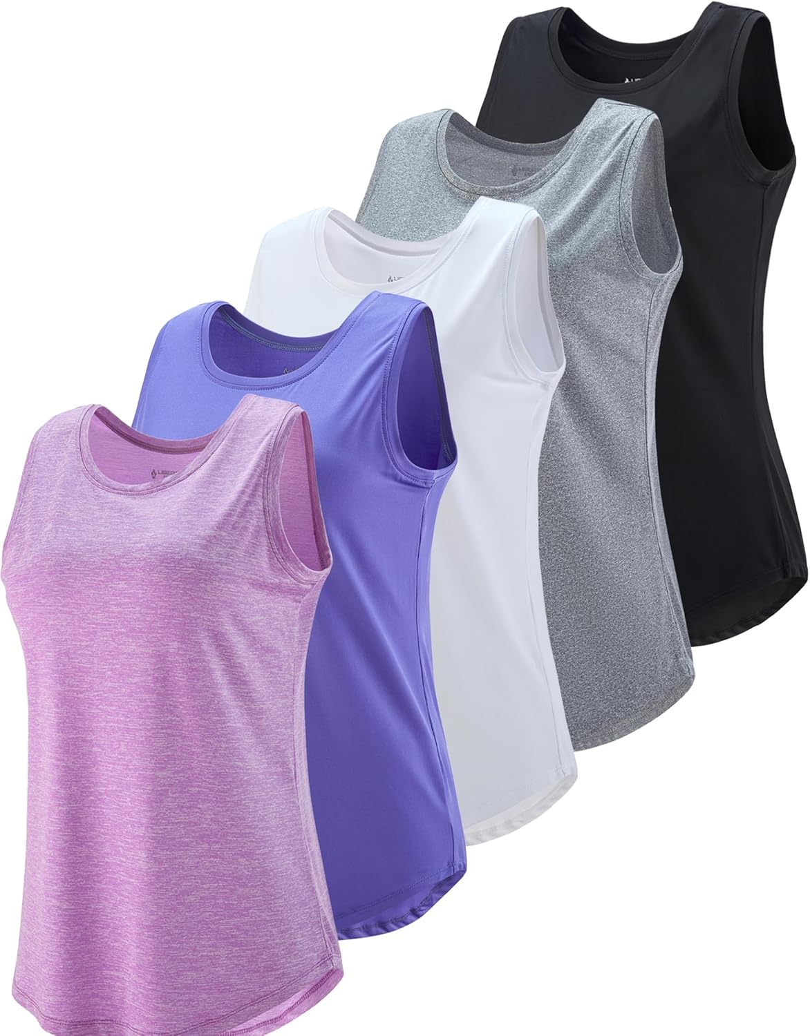 Skiennix Women's Workout Tank Tops - 5 Pack Wide Straps Athletic Sleeveless Shirts for Yoga & Tennis
