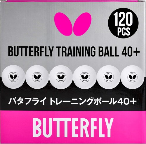 Butterfly 40+ Training Balls - High-Quality White Training Balls | Pack of 6 or 120, Comparable to Three-Star Quality