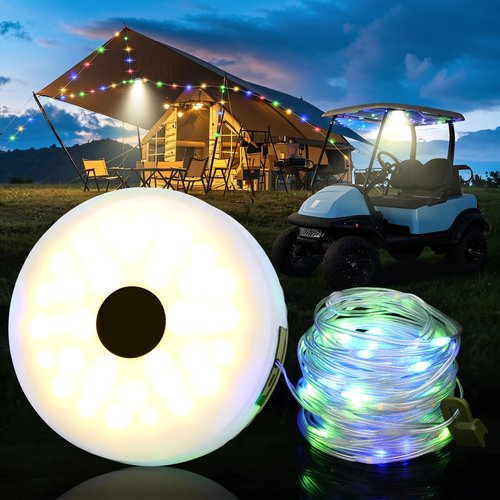 10L0L Golf Cart Roof Light with LED Neon Light Strip Kits - 5 Modes & Magnet, USB-C Rechargeable Waterproof Golf Cart Decorative Lights for Yamaha EZGO Club Car Night Golf & Party Decor