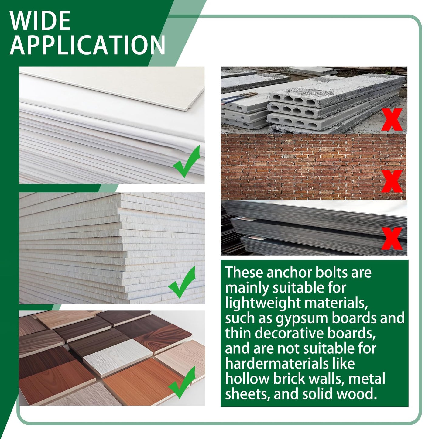 Tanbupu 200Pcs Self Drilling Drywall Anchors with Screws Kit, 2025 Upgraded (0.47X1.18inch) Zinc Plated Steel Wall Anchors and Self Tapping Screws No Drill or Holes in Wall