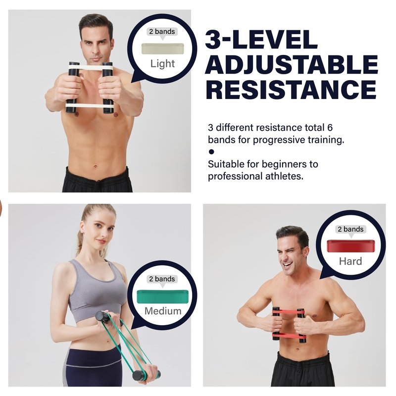 RIPEAGLE Rip Stick Workout Equipment - Adjustable Resistance Bands, Portable Upper Body Exercise Tool for Shoulder, Joint Rehab, Core, Muscle Building, Ripstick Home Gym Strength Training Accessories