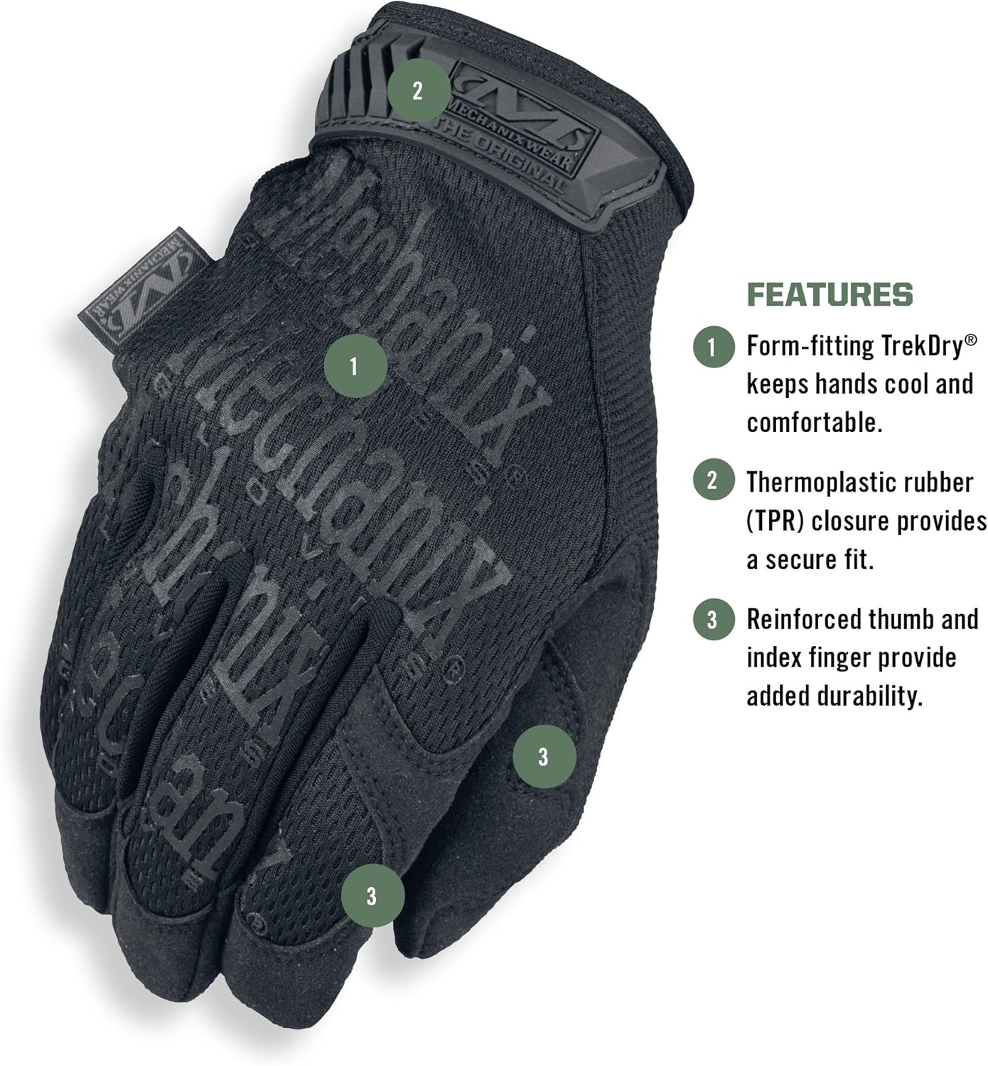 Mechanix Wear Original Tactical Gloves - High-Performance Anti-Slip Grip & Impact Resistant - Small | Covert Black