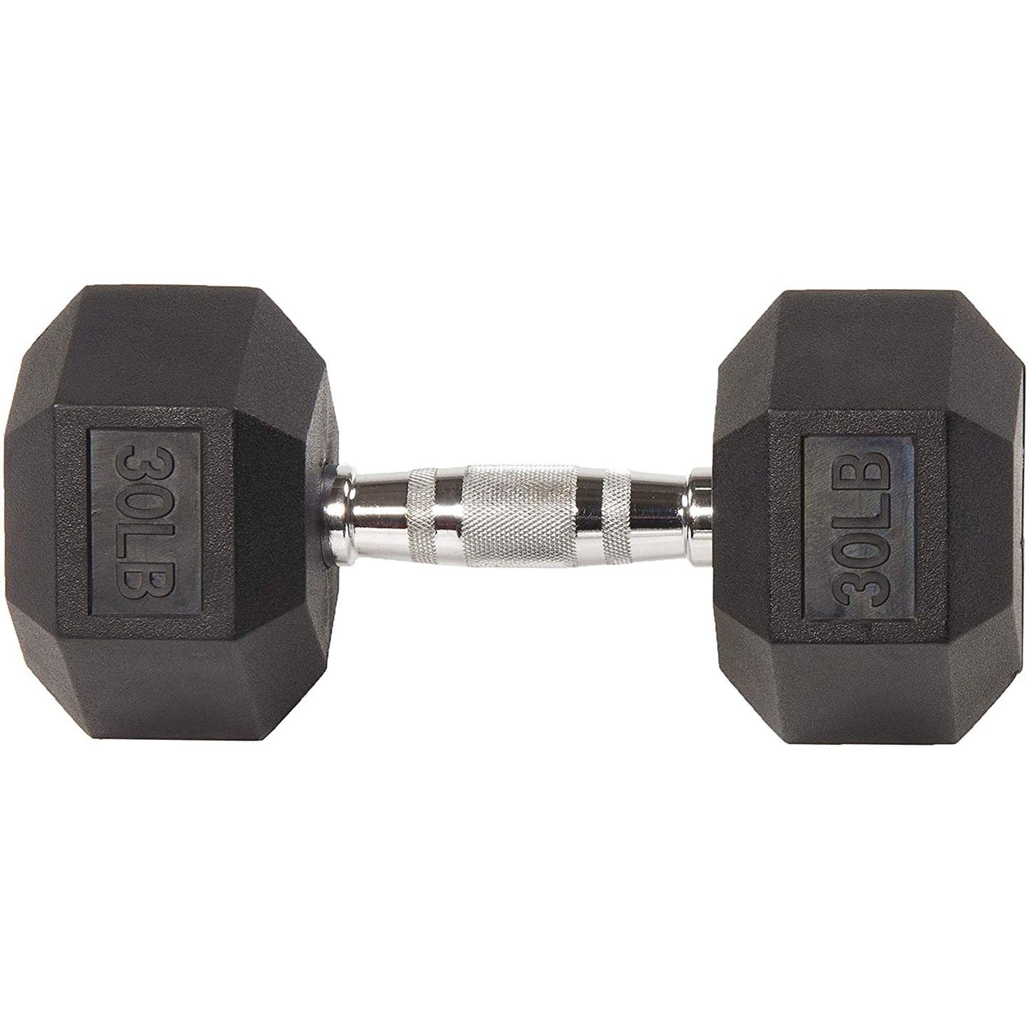 Fitvids Sporzon! Rubber Encased Hex Dumbbell, Single, Black