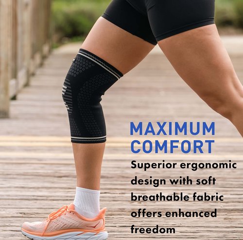 TKWC Knee Brace Compression Sleeve for Men Women, Knee Support for running, weightlifting, BasketBall, Knee Pads for Meniscus Tear, ACL, Arthritis and Knee Pain Relief (Medium)